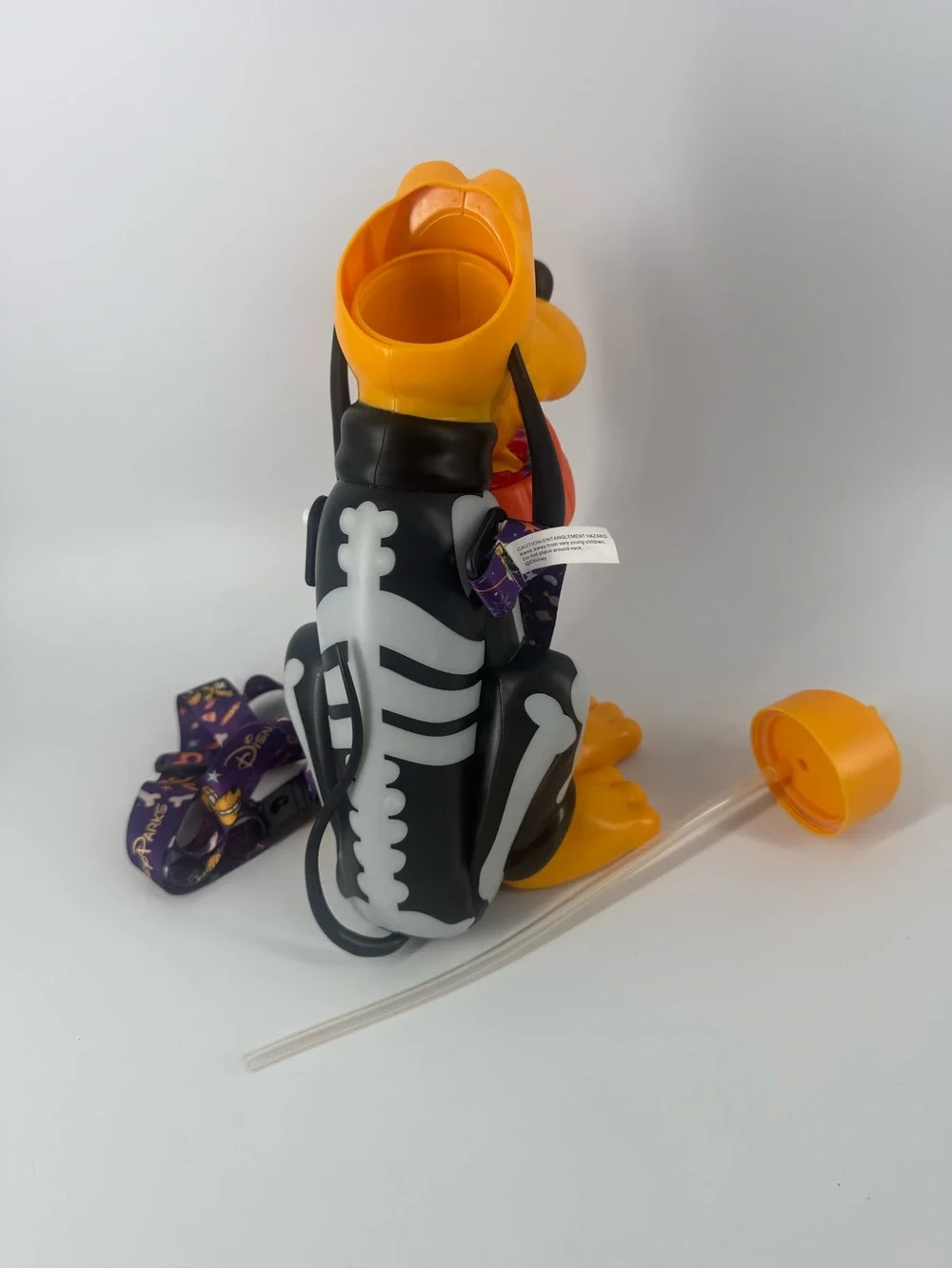 2025 Disney Parks Halloween Party Pluto Skeleton Sipper Cup Pumpkin Lights EUC